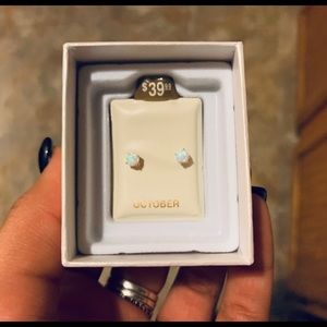 14K Gold Opal Studs (October Birthstone)